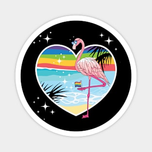 Gay As A Flamingo Pride Flag Magnet